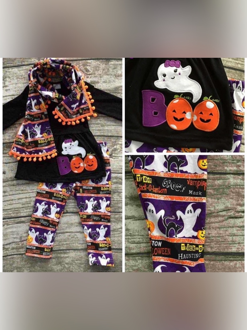 Girls Halloween 3 piece set size Large